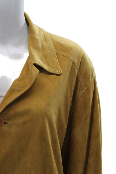 La Matta Unisex Adults Brown Leather Button Jacket Blouse Size M