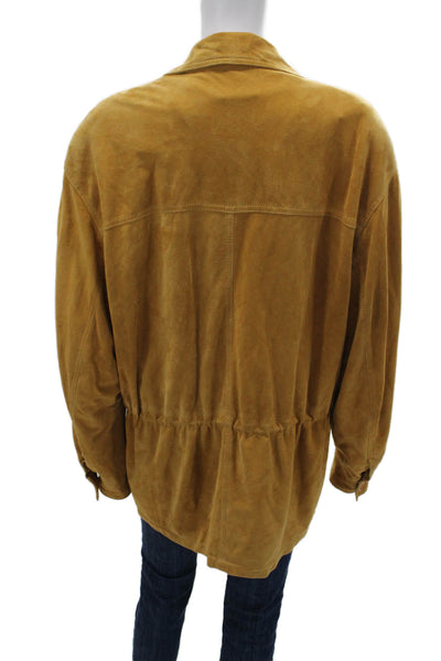 La Matta Unisex Adults Brown Leather Button Jacket Blouse Size M