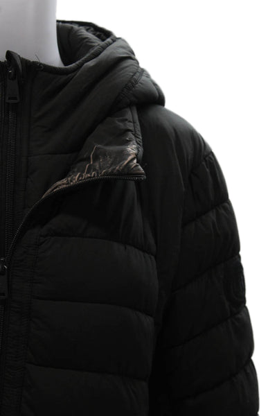 Bernando Womens Black Puffer Jacket Polyester Long Sleeve Zip Size XL