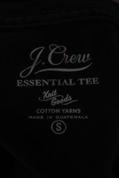 J Crew Women Black 100% Cotton Crew Neck Long Sleeve Basic T-Shirt Size S