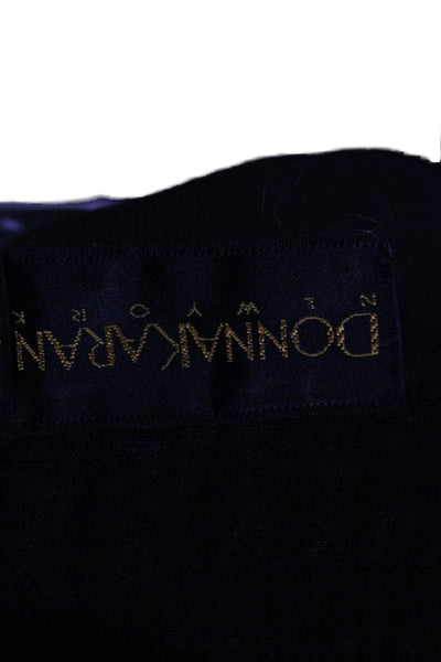 Donna Karan New York Women Straight Pencil Skirt Black Linen Zip Size 4