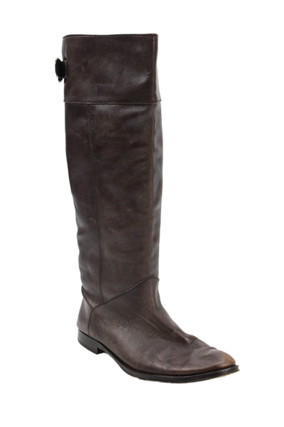 Coach Womens Leather Knee High Maely Riding Boots Brown Size 8 B