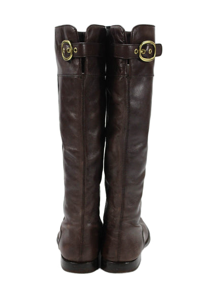 Coach Womens Leather Knee High Maely Riding Boots Brown Size 8 B