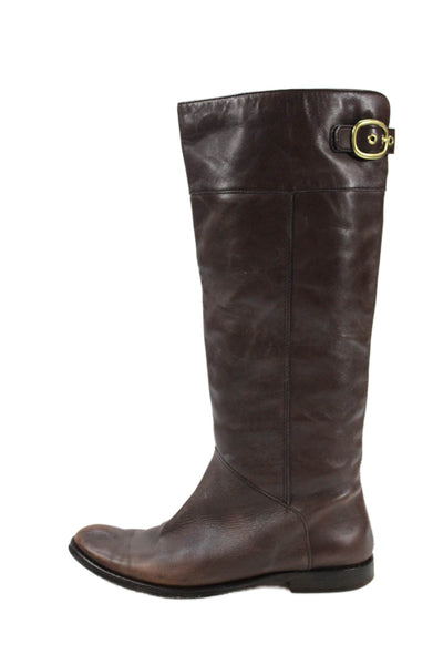 Coach Womens Leather Knee High Maely Riding Boots Brown Size 8 B