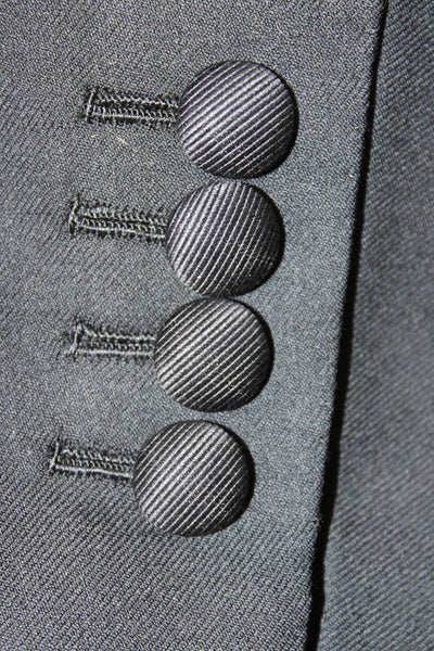 Partito Mens Double Breasted Black Wool Blend Button Jacket Size 40