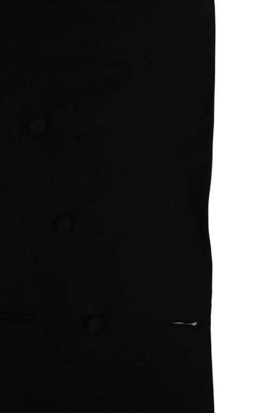 Partito Mens Double Breasted Black Wool Blend Button Jacket Size 40
