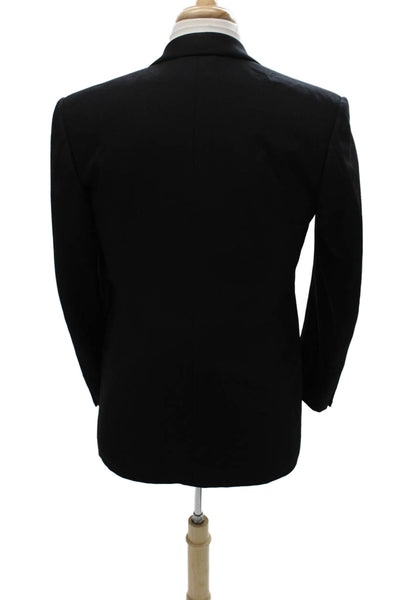 Partito Mens One Button Wool Blend Black Jacket Size 40