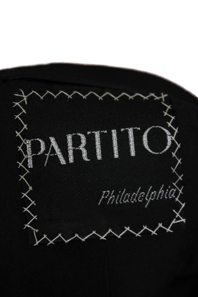 Partito Mens One Button Wool Blend Black Jacket Size 40