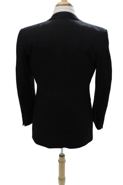 Partito Mens Double Breasted Black Wool Jacket Size 40