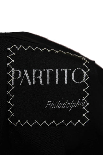 Partito Mens Double Breasted Black Wool Jacket Size 40