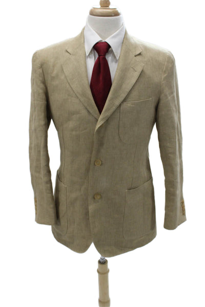Loro Piana Mens Linen Blazer Beige Button Size 46