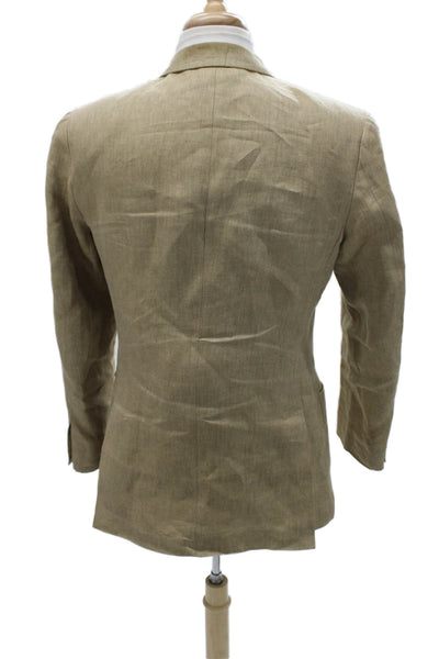 Loro Piana Mens Linen Blazer Beige Button Size 46
