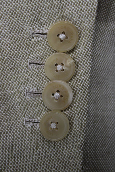Loro Piana Mens Linen Blazer Beige Button Size 46