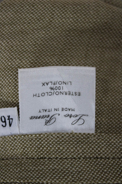 Loro Piana Mens Linen Blazer Beige Button Size 46