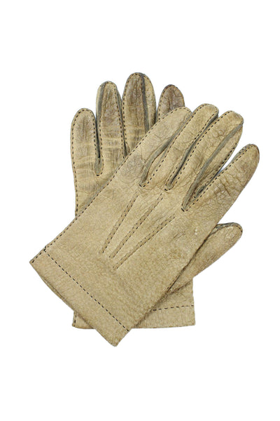 Boulton Womens Leather Gloves Light Brown Size 7.5