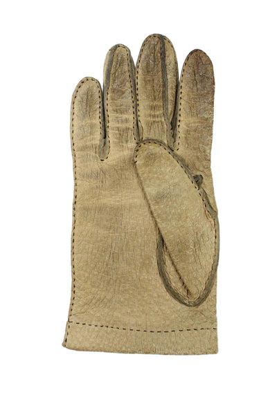 Boulton Womens Leather Gloves Light Brown Size 7.5