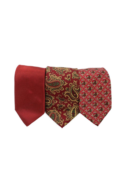 Hayward Beretta New & Longwood Mens Silk Paisley Necktie Red Set of 3
