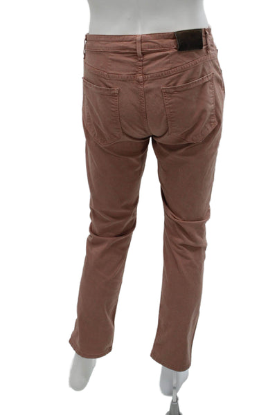 Paige Mens Pink Pants 97% Cotton Zip Fly Regular Fit Size 32