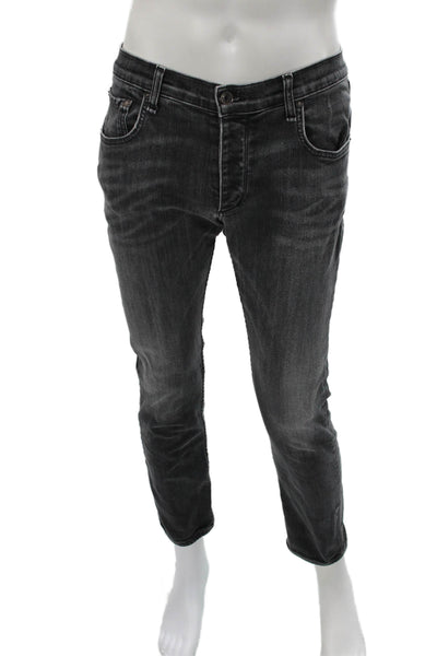 Rag & Bone Mens Ankle Jeans Gray Cotton Blend Button Fly Size 32
