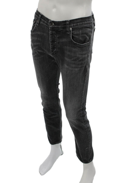 Rag & Bone Mens Ankle Jeans Gray Cotton Blend Button Fly Size 32