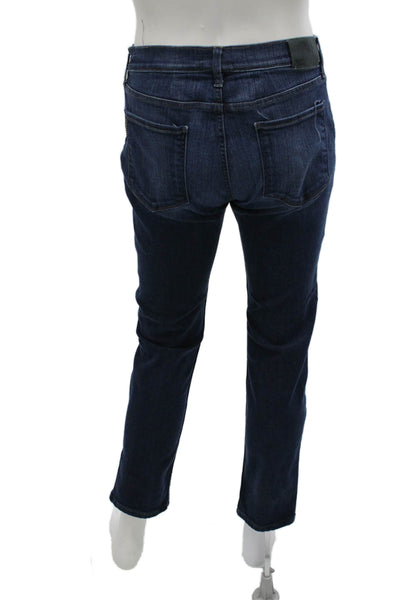 Paige Women Skinny Jeans Blue Cotton Blend Zip Fly Size 33