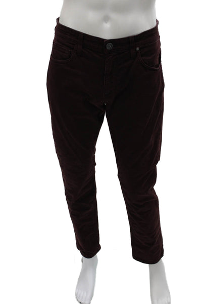 Paige Mens Red Pants Cotton Button Fly Size 32