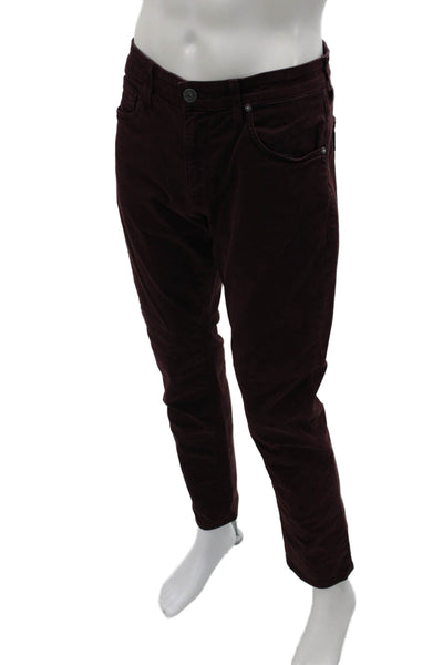 Paige Mens Red Pants Cotton Button Fly Size 32