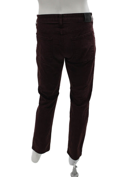 Paige Mens Red Pants Cotton Button Fly Size 32