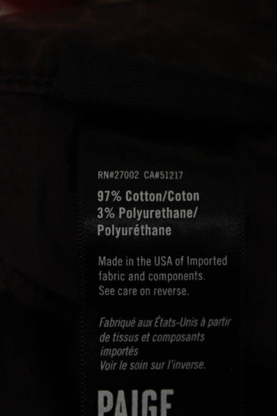 Paige Mens Red Pants Cotton Button Fly Size 32