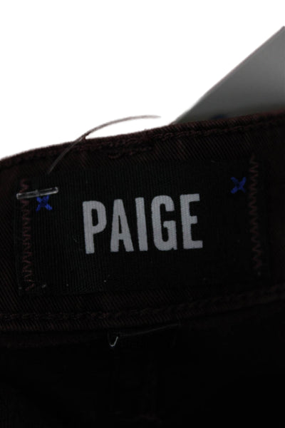 Paige Mens Red Pants Cotton Button Fly Size 32