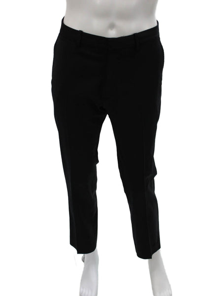 Theory Mens Dress Pants Black Wool Blend Zip Fly 30 Inseam Size 32