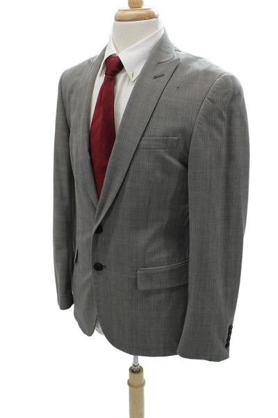 John Varvatos Star USA Mens Checked Gray Polyester Blazer Size 40