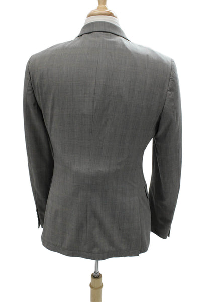 John Varvatos Star USA Mens Checked Gray Polyester Blazer Size 40