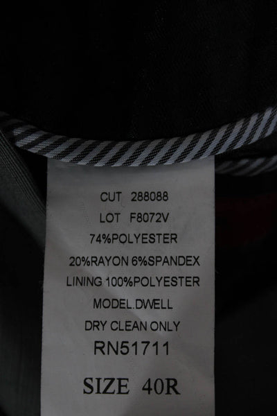 John Varvatos Star USA Mens Checked Gray Polyester Blazer Size 40