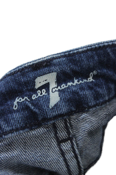 7 For All Mankind Womens Bootcut Jeans Blue Low Rise Button Size 24
