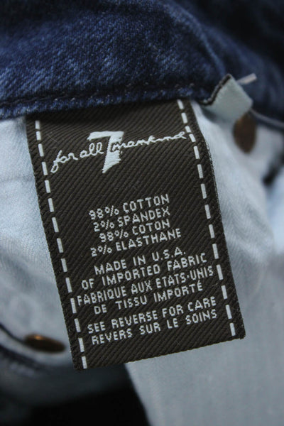 7 For All Mankind Womens Bootcut Jeans Blue Low Rise Button Size 24