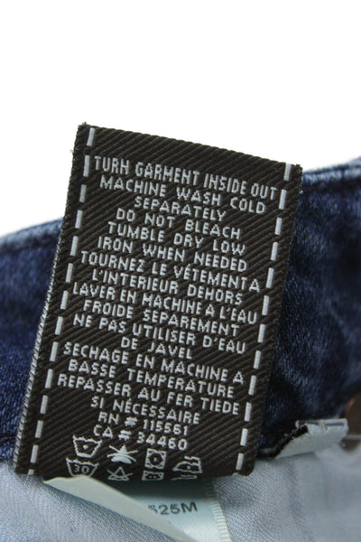 7 For All Mankind Womens Bootcut Jeans Blue Low Rise Button Size 24
