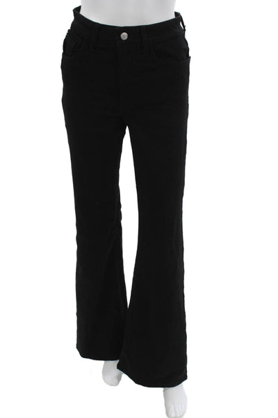 Joes Jeans Womens Flared Jeans Black High Rise 34in Inseam Size 24