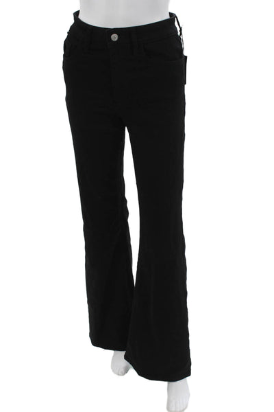 Joes Jeans Womens Flared Jeans Black High Rise 34in Inseam Size 24