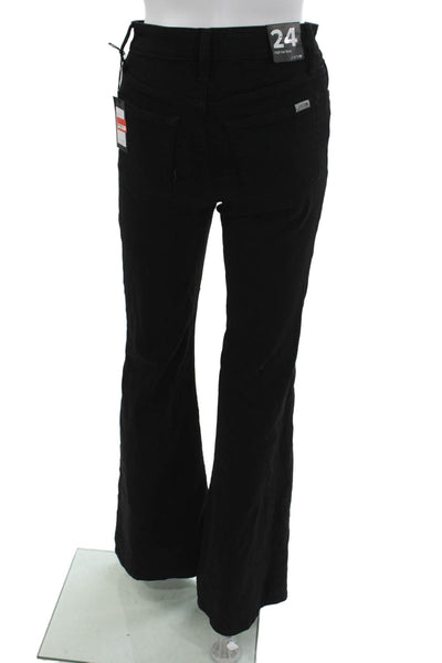 Joes Jeans Womens Flared Jeans Black High Rise 34in Inseam Size 24