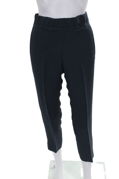 Index Women Cropped Silk Blue Pull On Pants Size S