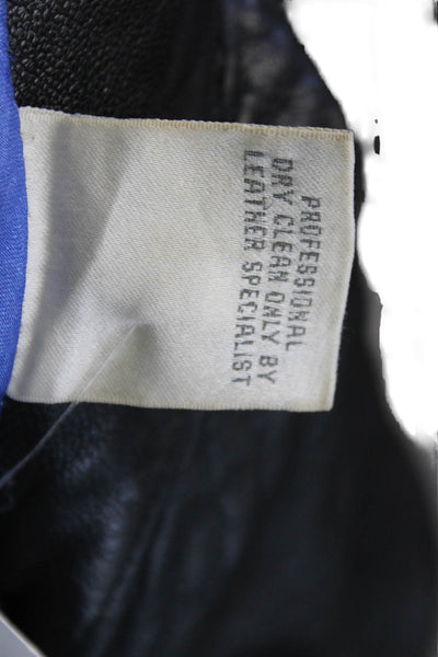 Bill Robin Son Mens Black Genuine Leather Overcoat Zip Size L
