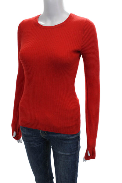 Rag & Bone Womens Wool Crew Neck Pullover Red Long Sleeve Size XS