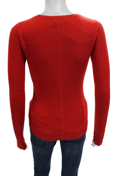 Rag & Bone Womens Wool Crew Neck Pullover Red Long Sleeve Size XS