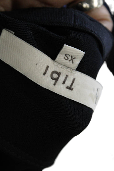 Tibi Womens Cropped Sleeveless Tank Black Polyester Square Neck Summer Size XS