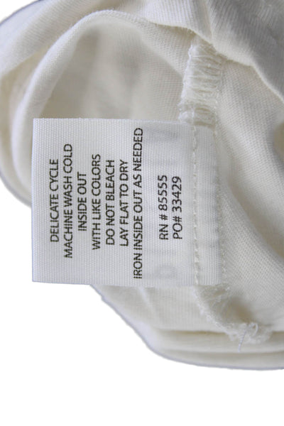 Pistola Women Basic T-Shirt White Cotton Crew Neck Sleeveless Size XS