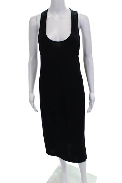 Tibi Womens Tank Dress Black Scoop Neck Mid Calf Polyester Size 00