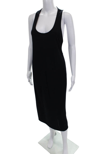 Tibi Womens Tank Dress Black Scoop Neck Mid Calf Polyester Size 00