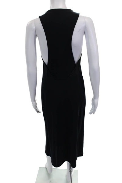 Tibi Womens Tank Dress Black Scoop Neck Mid Calf Polyester Size 00