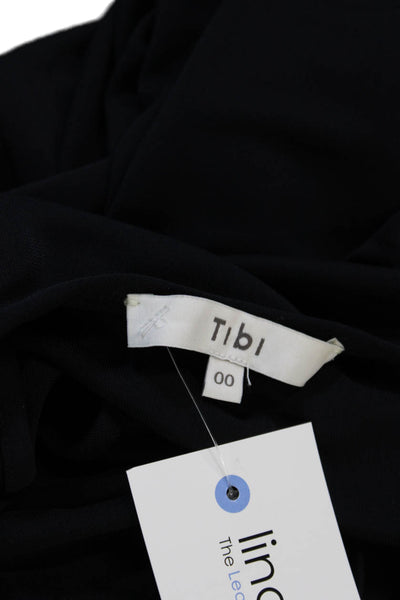 Tibi Womens Tank Dress Black Scoop Neck Mid Calf Polyester Size 00